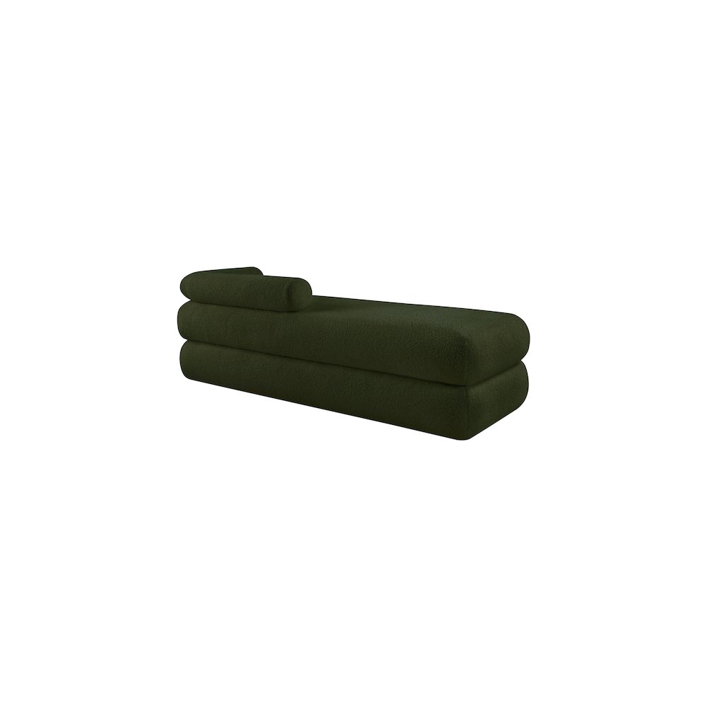 Kennedy Green Faux Shearling Teddy Fabric Bench