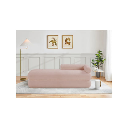 Kennedy Pink Faux Shearling Teddy Fabric Bench