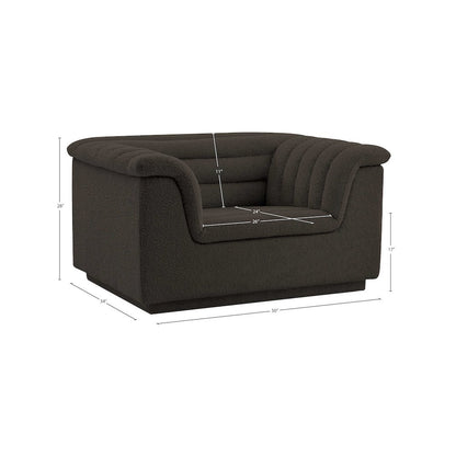 Cascade Brown Boucle Fabric Chair