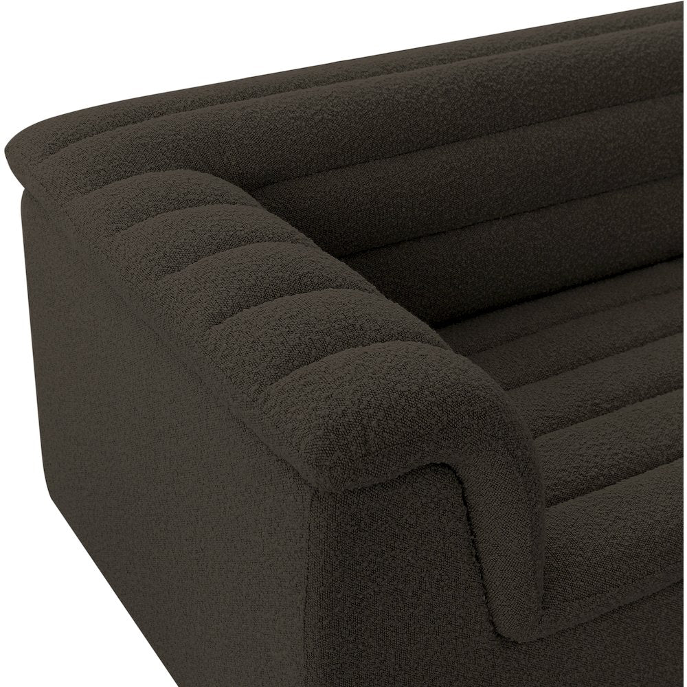 Cascade Brown Boucle Fabric Chair