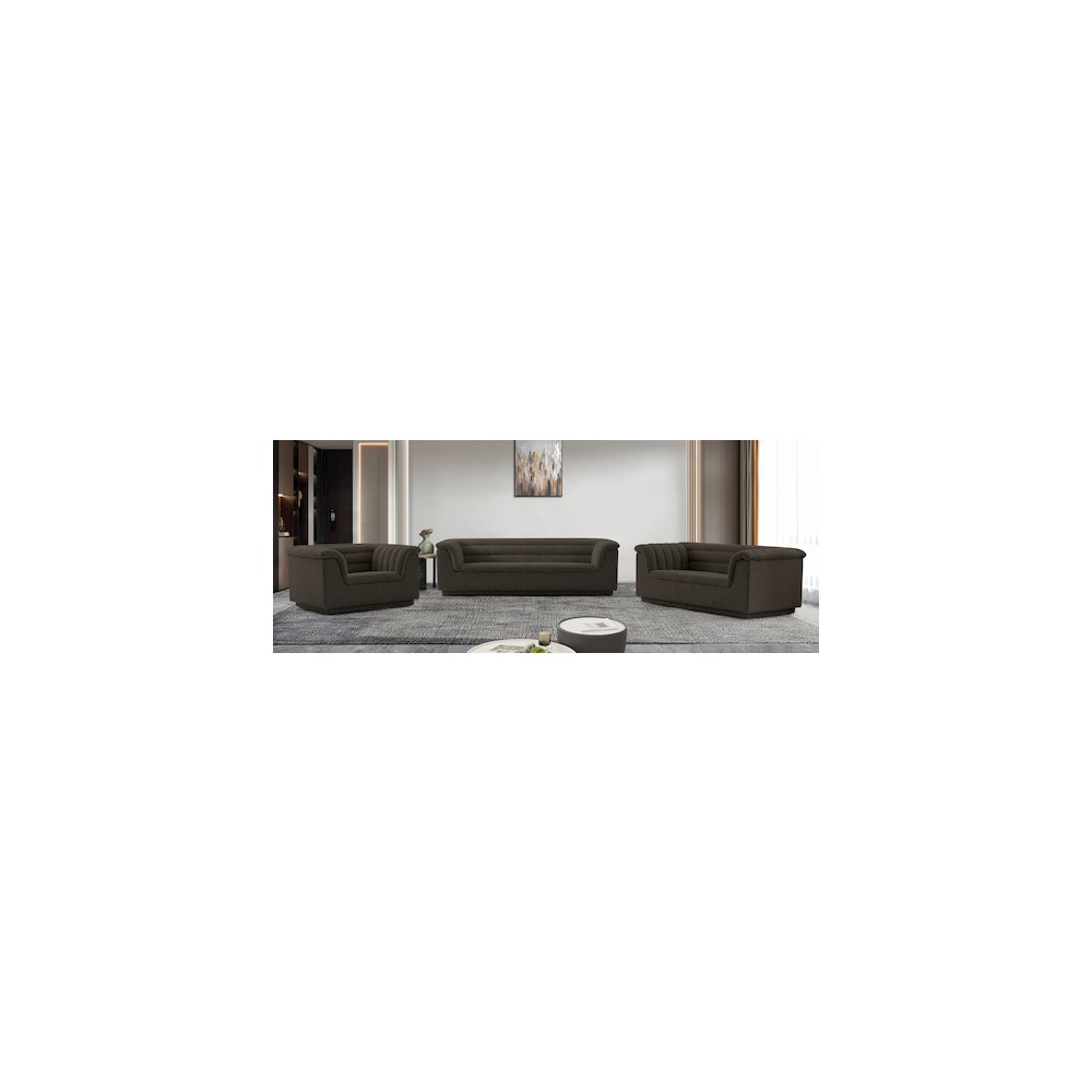 Cascade Brown Boucle Fabric Chair