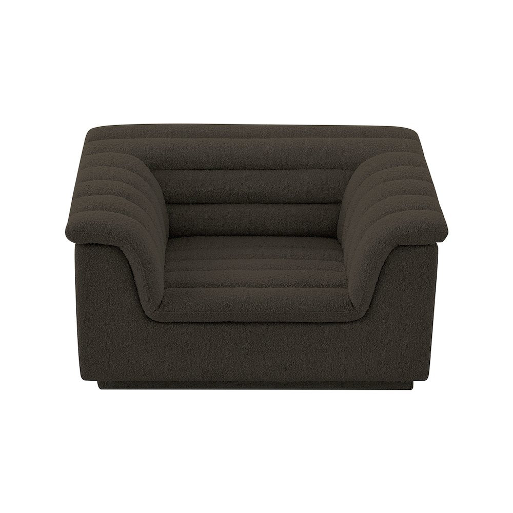 Cascade Brown Boucle Fabric Chair
