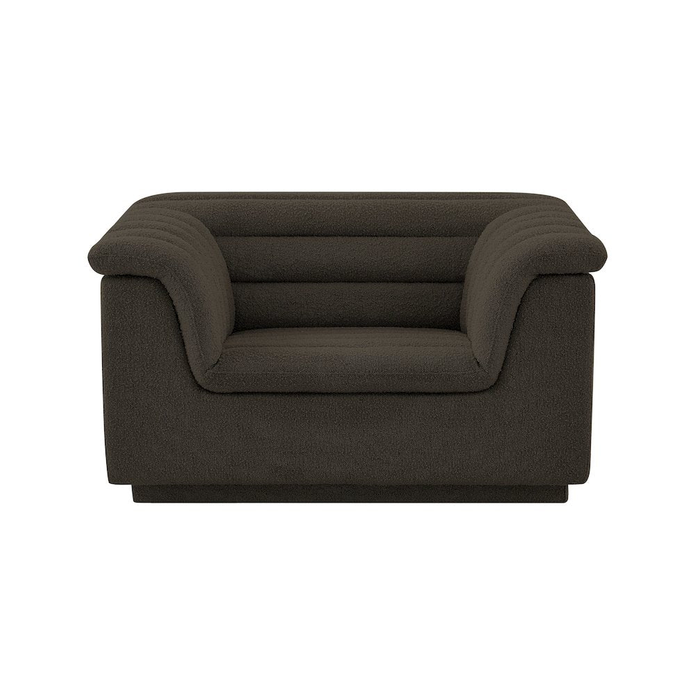 Cascade Brown Boucle Fabric Chair