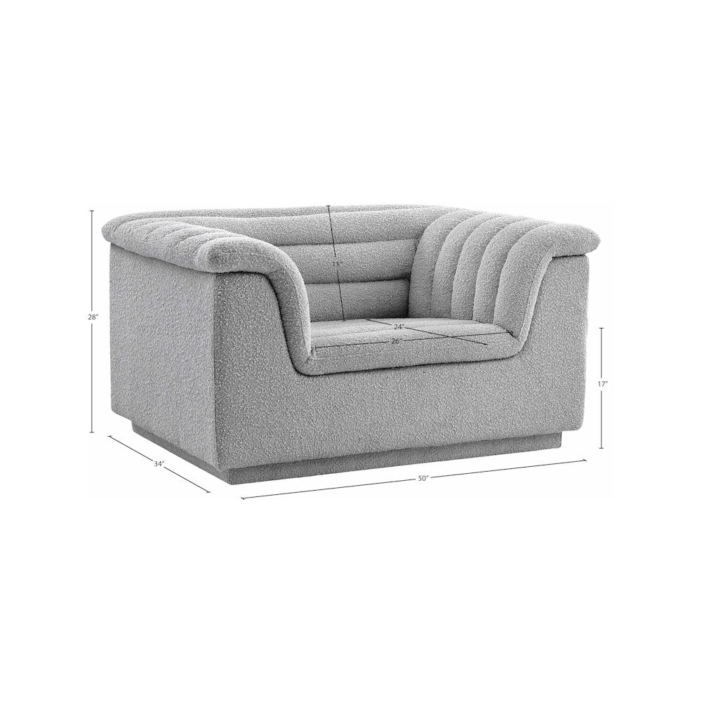 Cascade Grey Boucle Fabric Chair