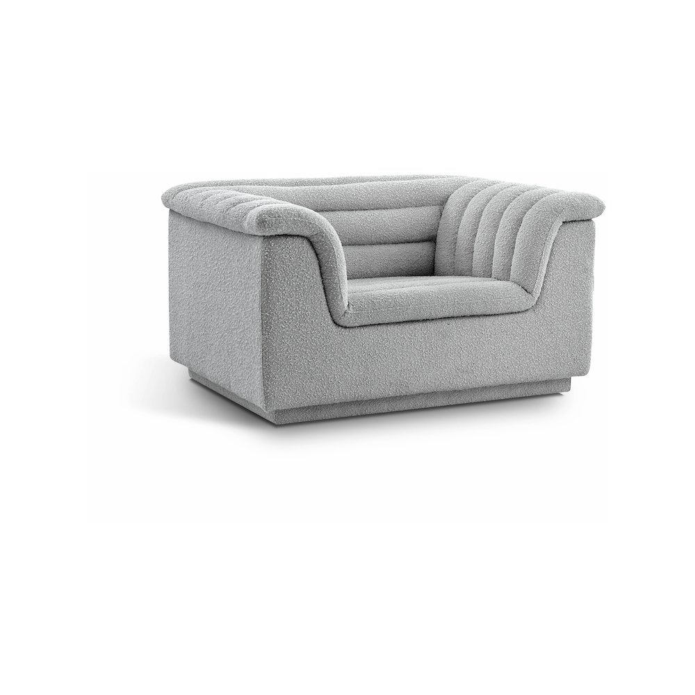 Cascade Grey Boucle Fabric Chair