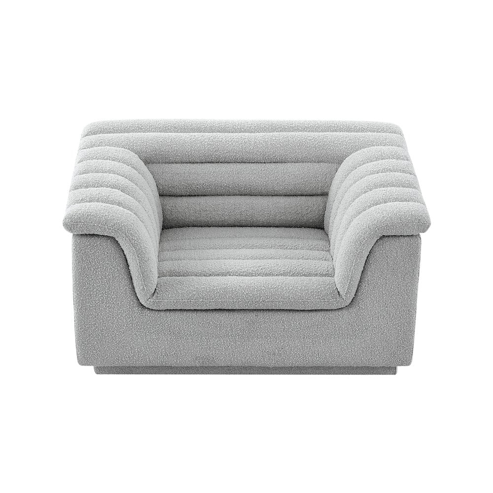 Cascade Grey Boucle Fabric Chair