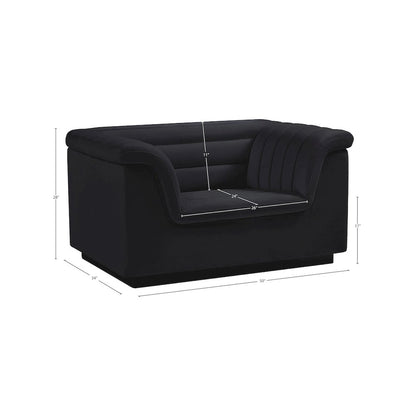Cascade Black Velvet Fabric Chair