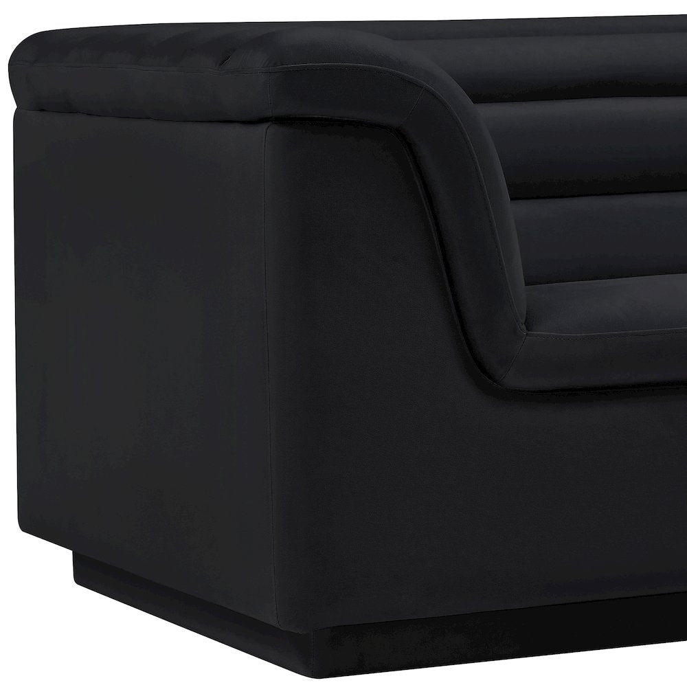 Cascade Black Velvet Fabric Chair