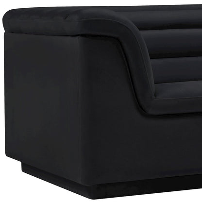 Cascade Black Velvet Fabric Chair