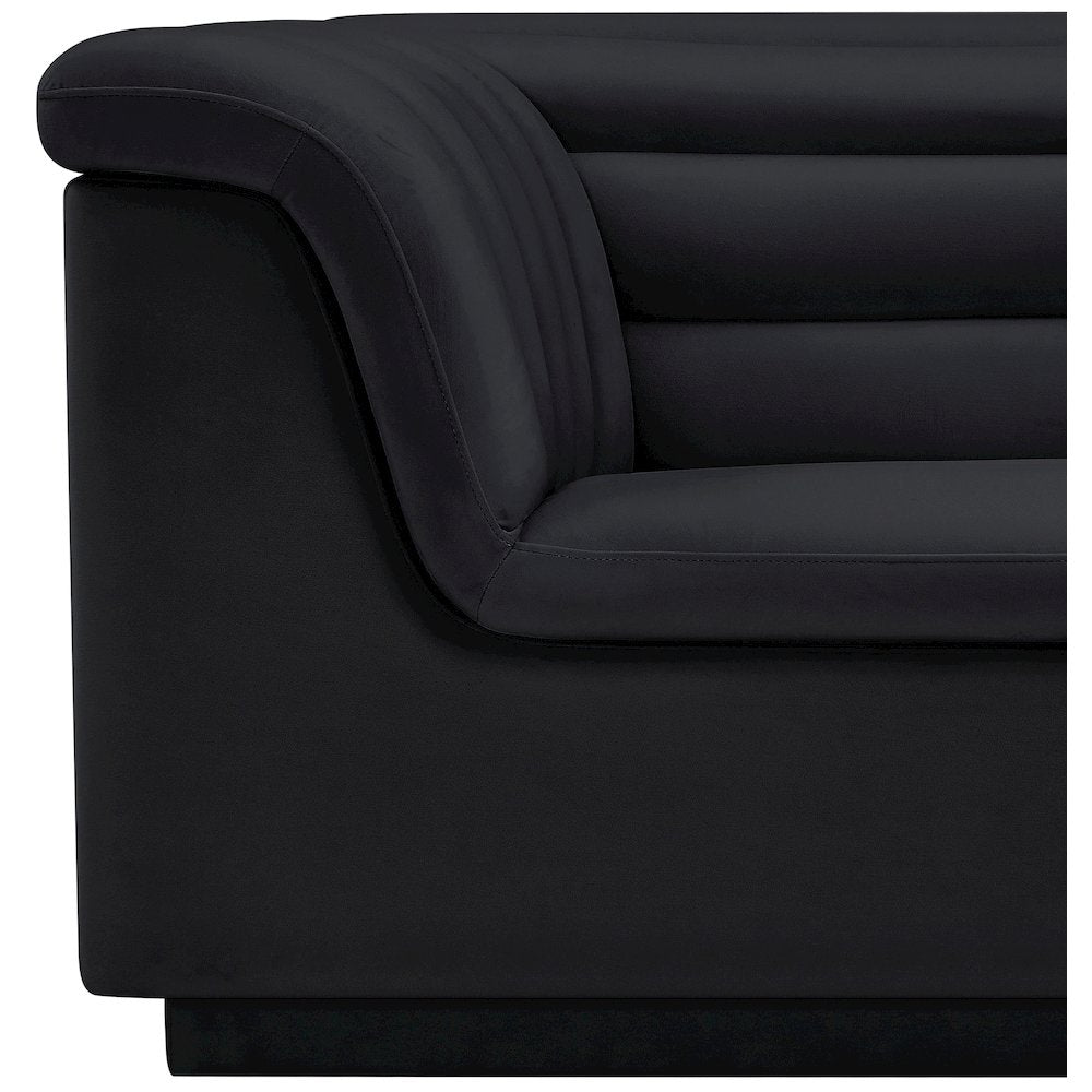 Cascade Black Velvet Fabric Chair
