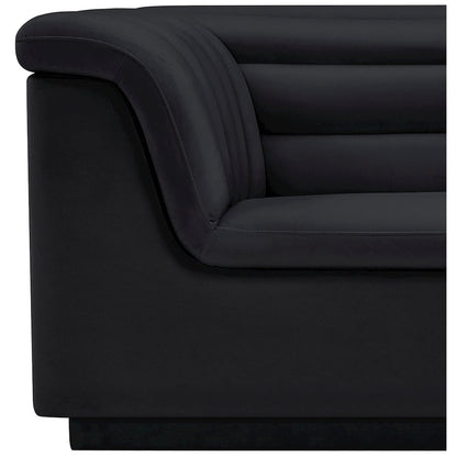 Cascade Black Velvet Fabric Chair