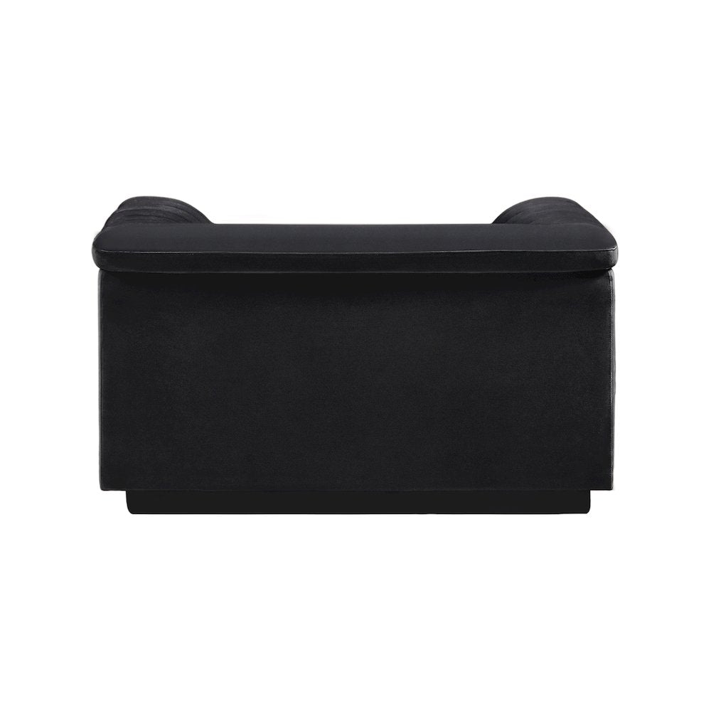 Cascade Black Velvet Fabric Chair
