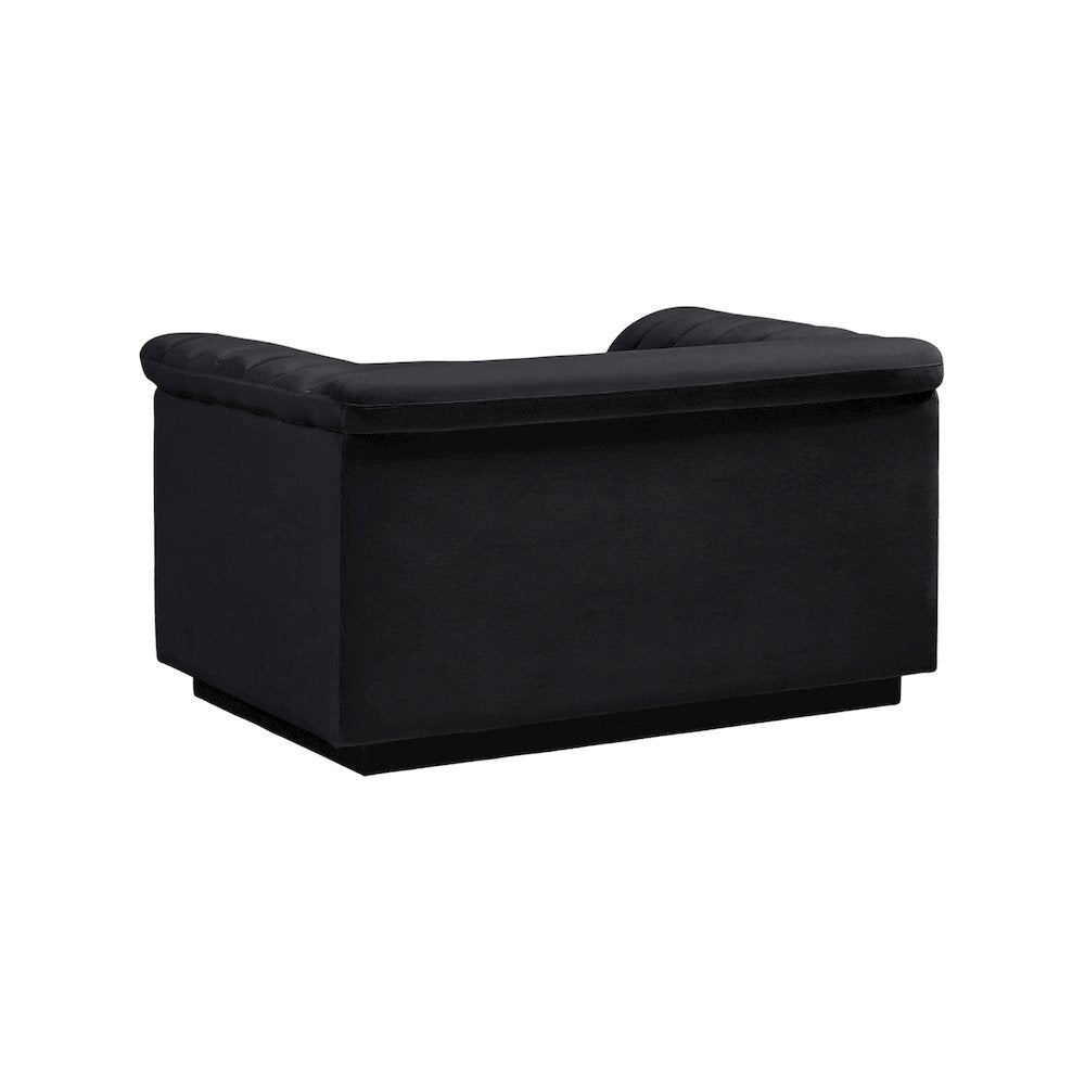Cascade Black Velvet Fabric Chair