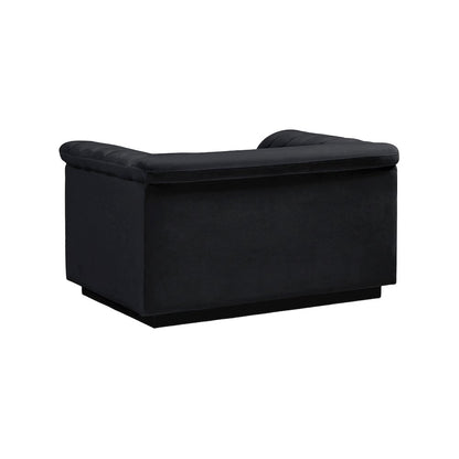 Cascade Black Velvet Fabric Chair