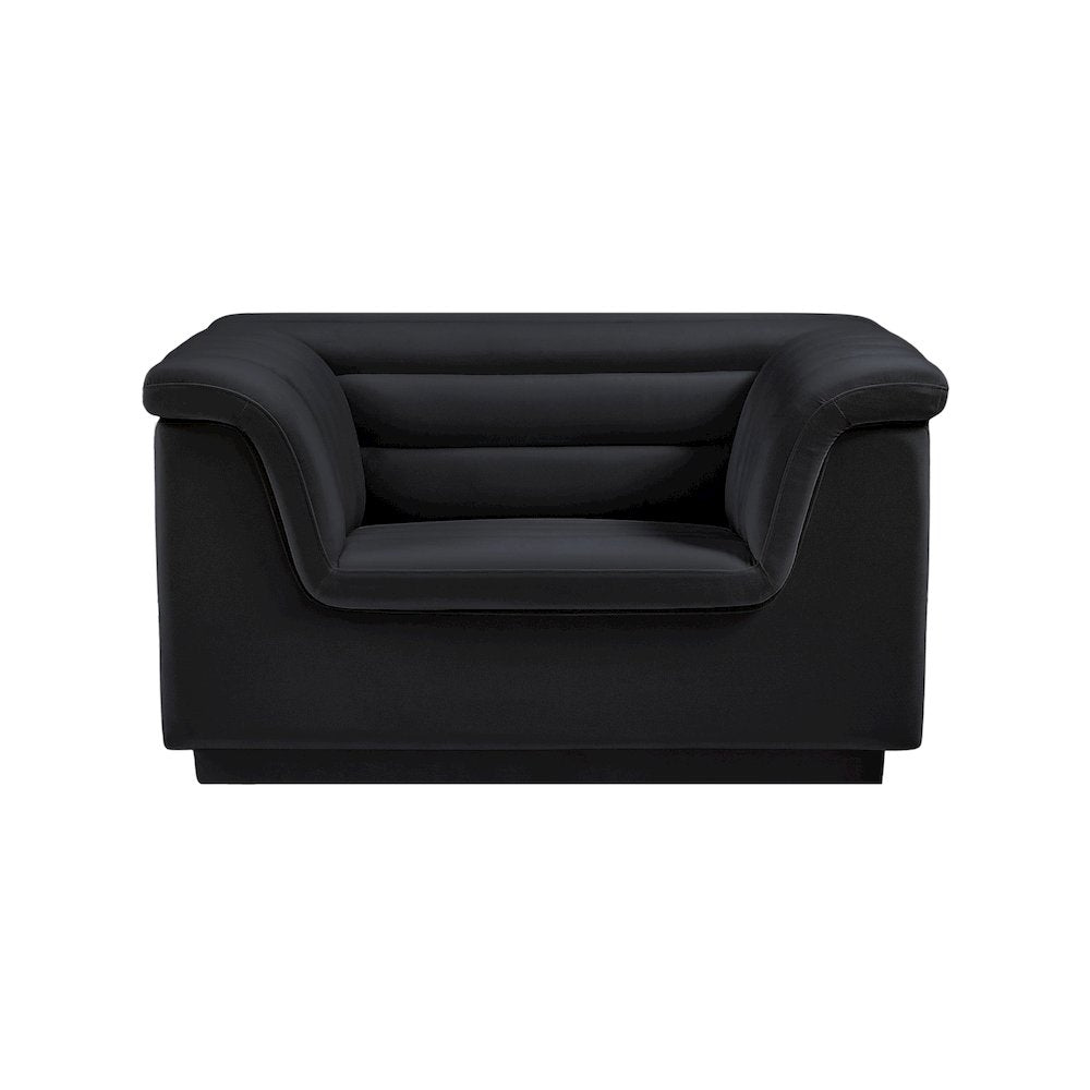 Cascade Black Velvet Fabric Chair