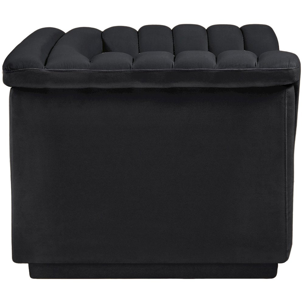 Cascade Black Velvet Fabric Chair