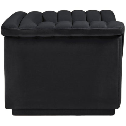 Cascade Black Velvet Fabric Chair
