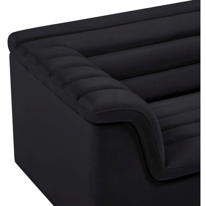 Cascade Black Velvet Fabric Chair