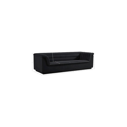 Cascade Black Velvet Fabric Sofa