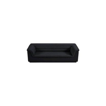Cascade Black Velvet Fabric Sofa
