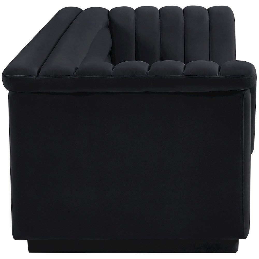 Cascade Black Velvet Fabric Sofa
