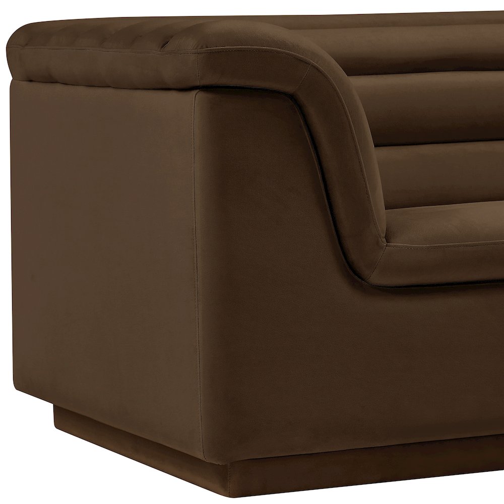 Cascade Brown Velvet Fabric Chair