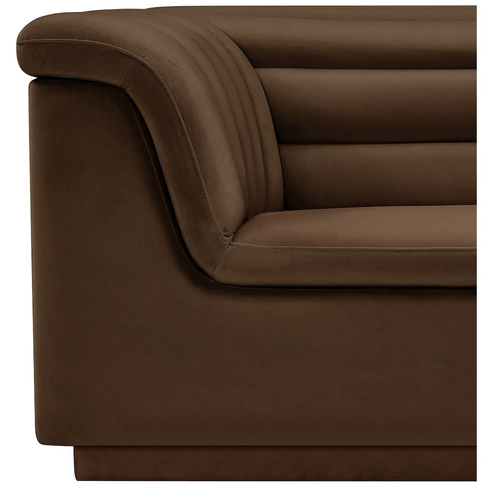 Cascade Brown Velvet Fabric Chair