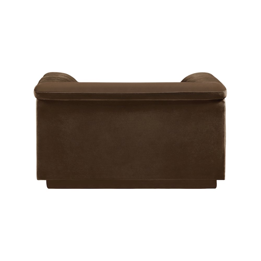 Cascade Brown Velvet Fabric Chair