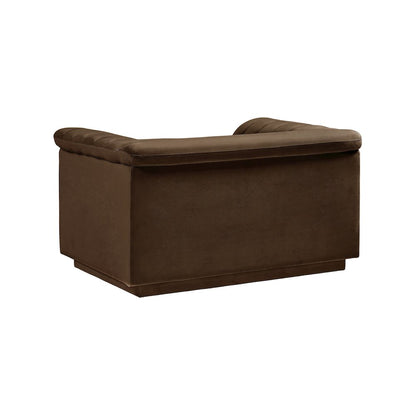 Cascade Brown Velvet Fabric Chair