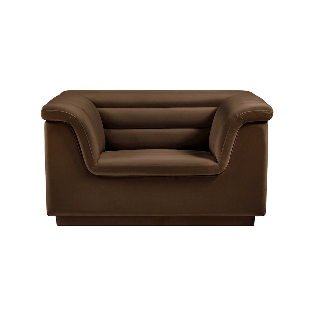 Cascade Brown Velvet Fabric Chair