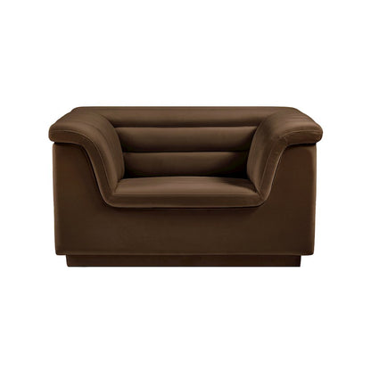 Cascade Brown Velvet Fabric Chair
