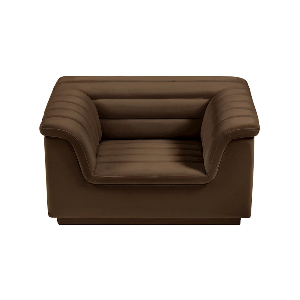 Cascade Brown Velvet Fabric Chair