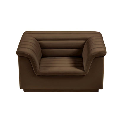Cascade Brown Velvet Fabric Chair