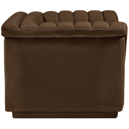 Cascade Brown Velvet Fabric Chair
