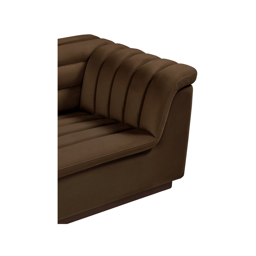 Cascade Brown Velvet Fabric Chair