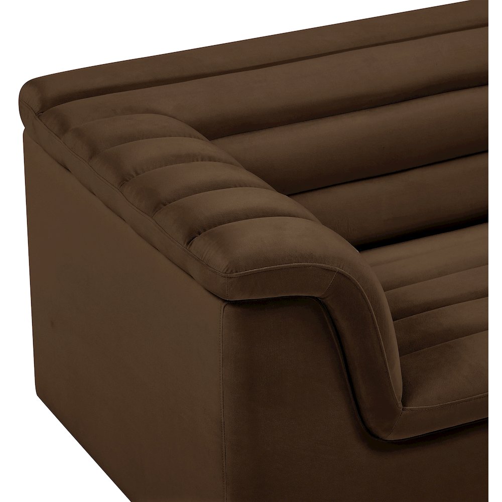Cascade Brown Velvet Fabric Chair