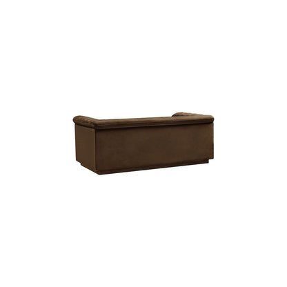 Cascade Brown Velvet Fabric Loveseat