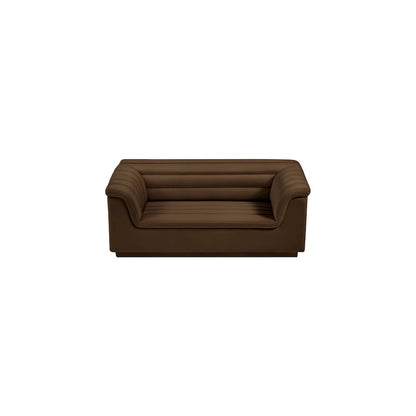 Cascade Brown Velvet Fabric Loveseat