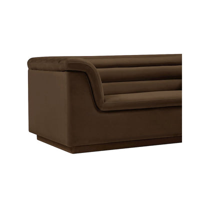 Cascade Brown Velvet Fabric Sofa