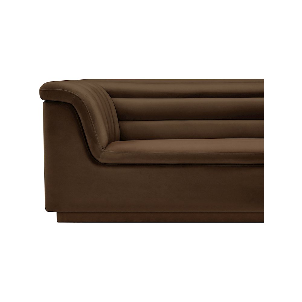 Cascade Brown Velvet Fabric Sofa