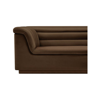 Cascade Brown Velvet Fabric Sofa