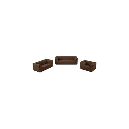 Cascade Brown Velvet Fabric Sofa