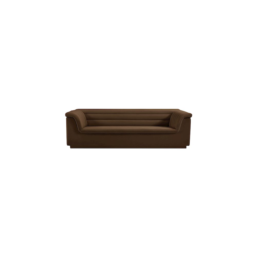 Cascade Brown Velvet Fabric Sofa