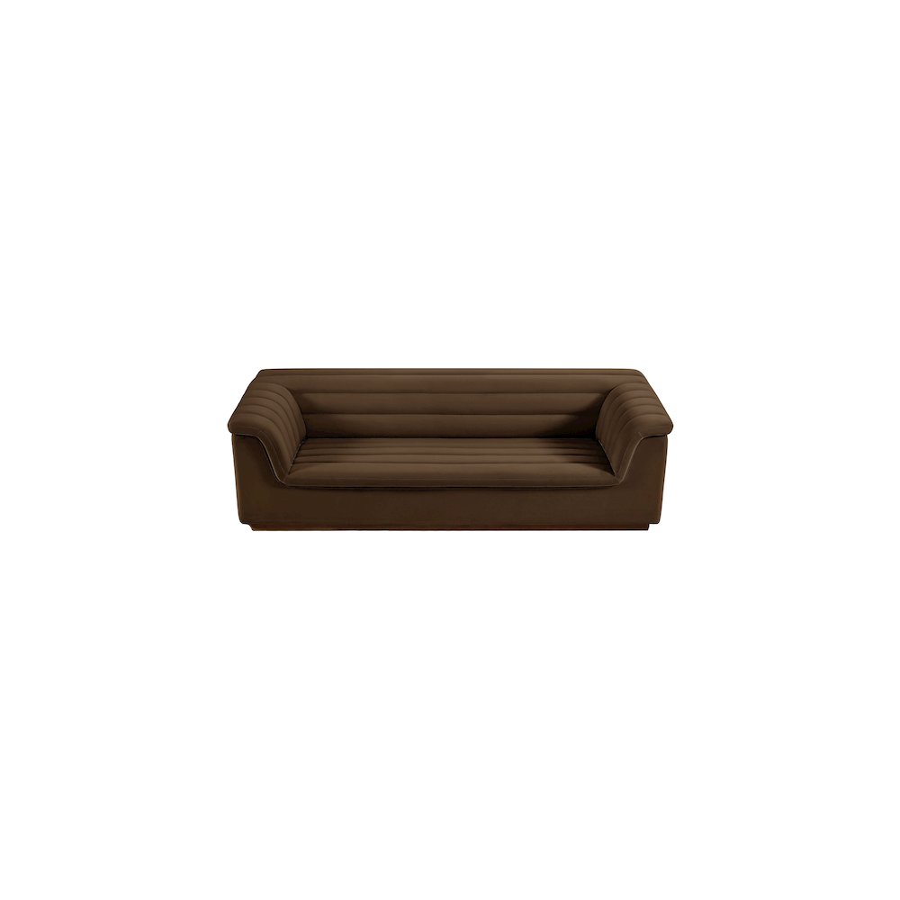 Cascade Brown Velvet Fabric Sofa