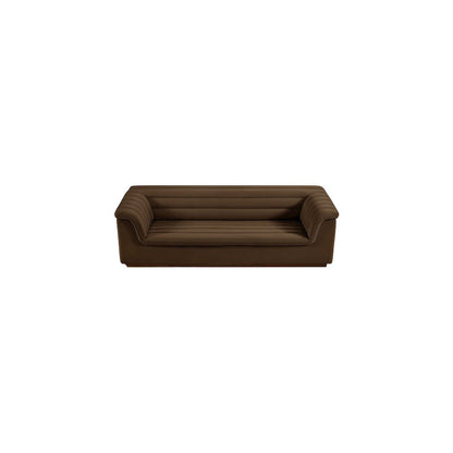 Cascade Brown Velvet Fabric Sofa