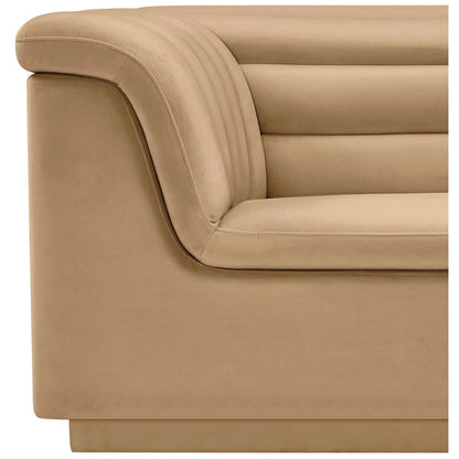 Cascade Camel Velvet Fabric Chair
