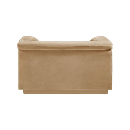 Cascade Camel Velvet Fabric Chair