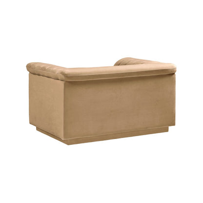 Cascade Camel Velvet Fabric Chair