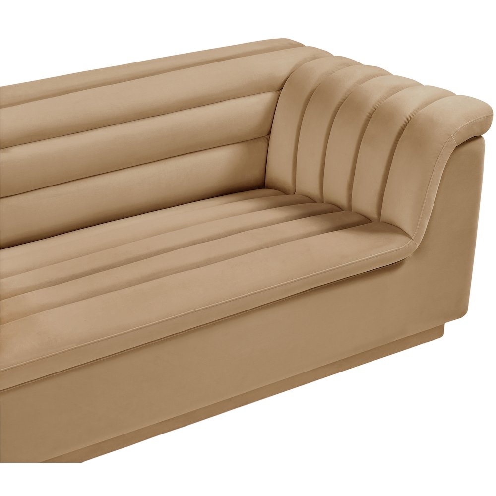 Cascade Camel Velvet Fabric Sofa