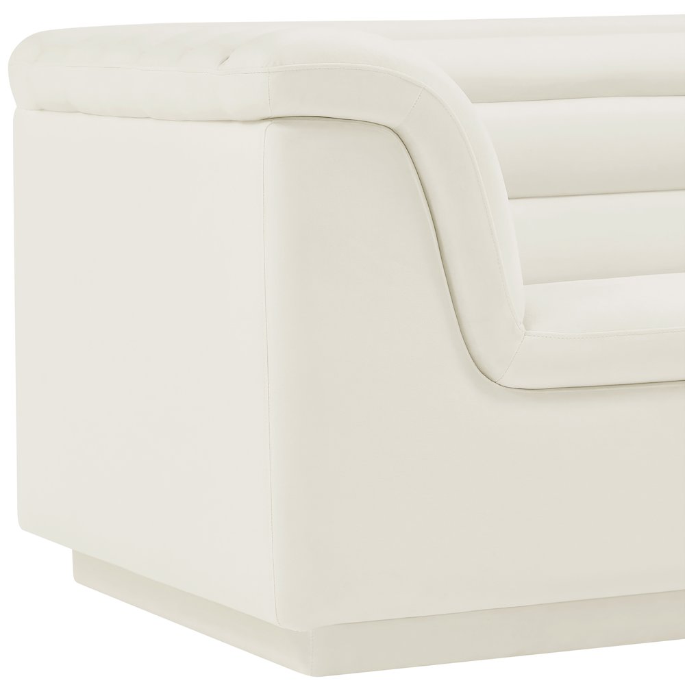 Cascade Cream Velvet Fabric Chair